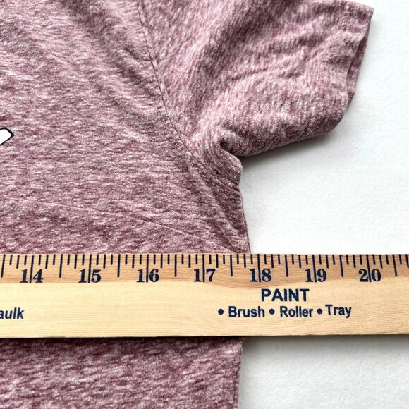 Peanuts TShirt Girls L Heathered Maroon Snoopy Charlie Brown V-Neck Short Sleeve - Picture 5 of 7